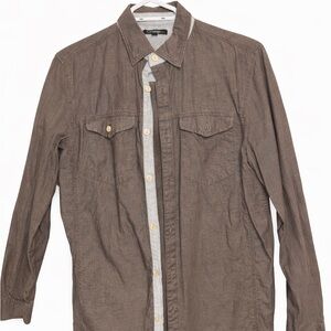 Dark green/Brown long sleeve button up